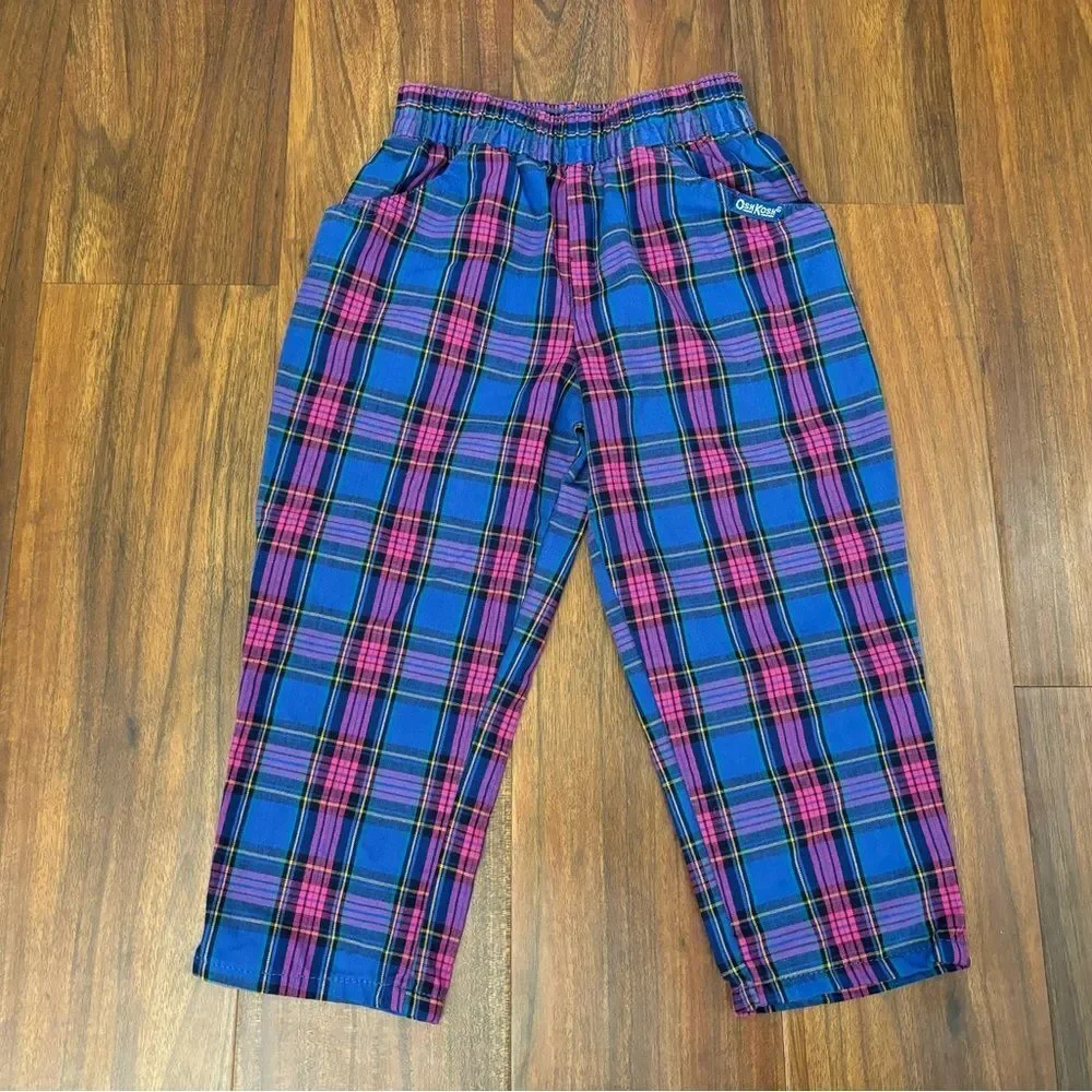 Osh Kosh B’Gosh vintage blue/purple/pink plaid pants